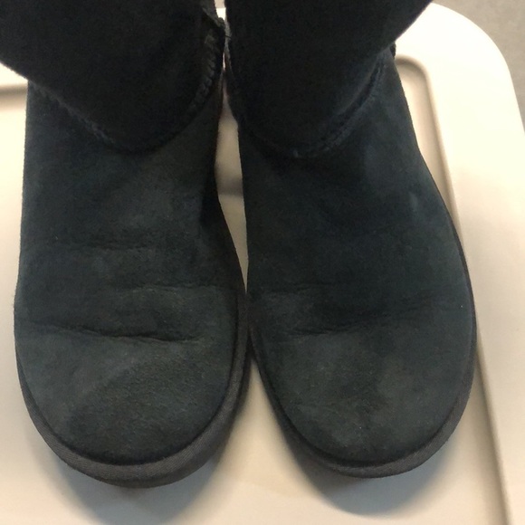 Ugg Womens Black Bailey Button Short Boots Sherpa Winter - Picture 12 of 12